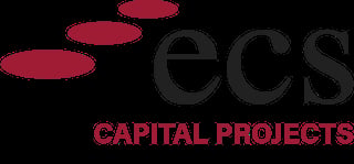 ECS Capital Projects logo with red ellipses and dark gray text on black background